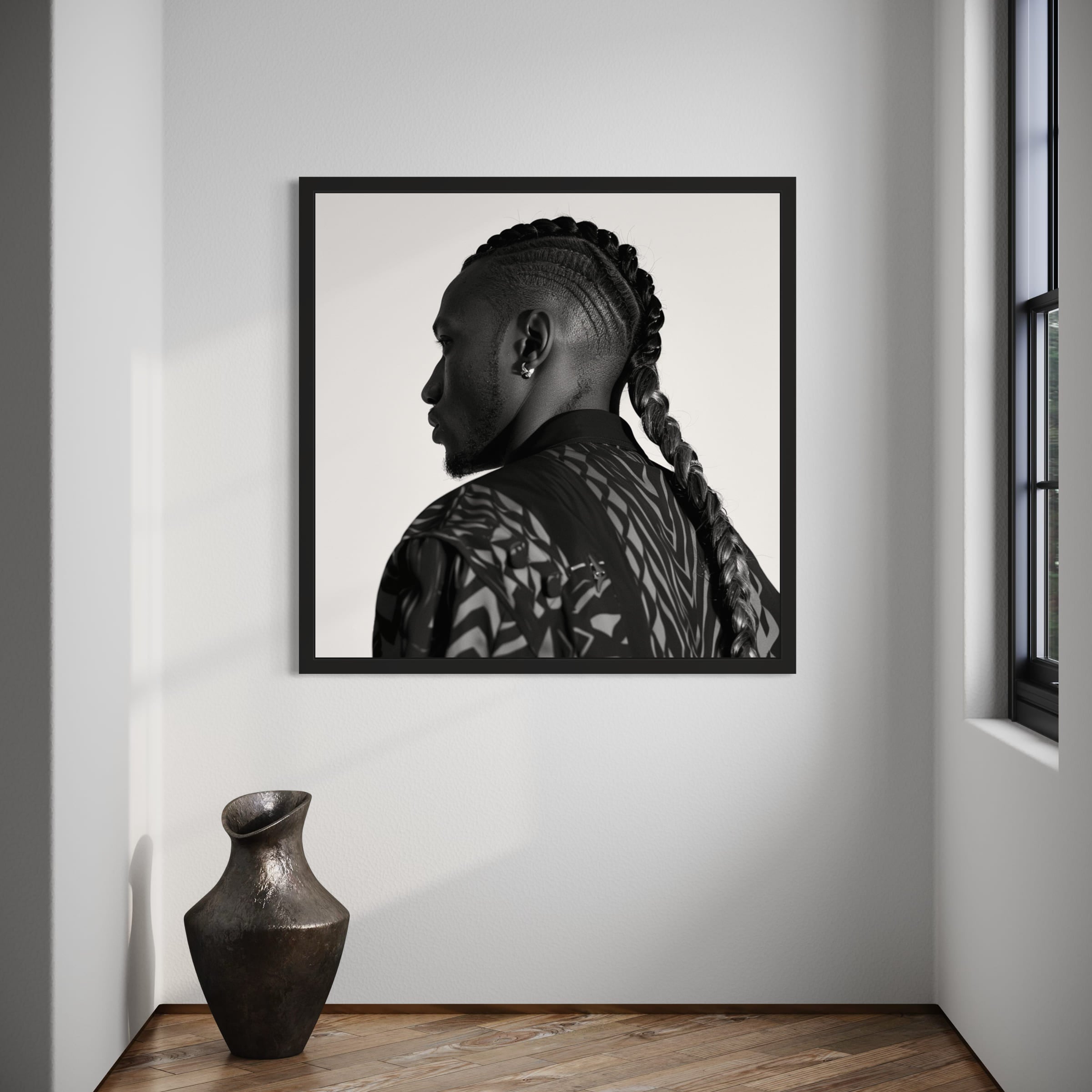 canvas_schilderij_kunst_aan_de_muur_wanddecoratie_groot_fotokunst_zwart_wit_wall_art_photo_fine_art_braided_power_black_and_white_man_XL_black_white_2