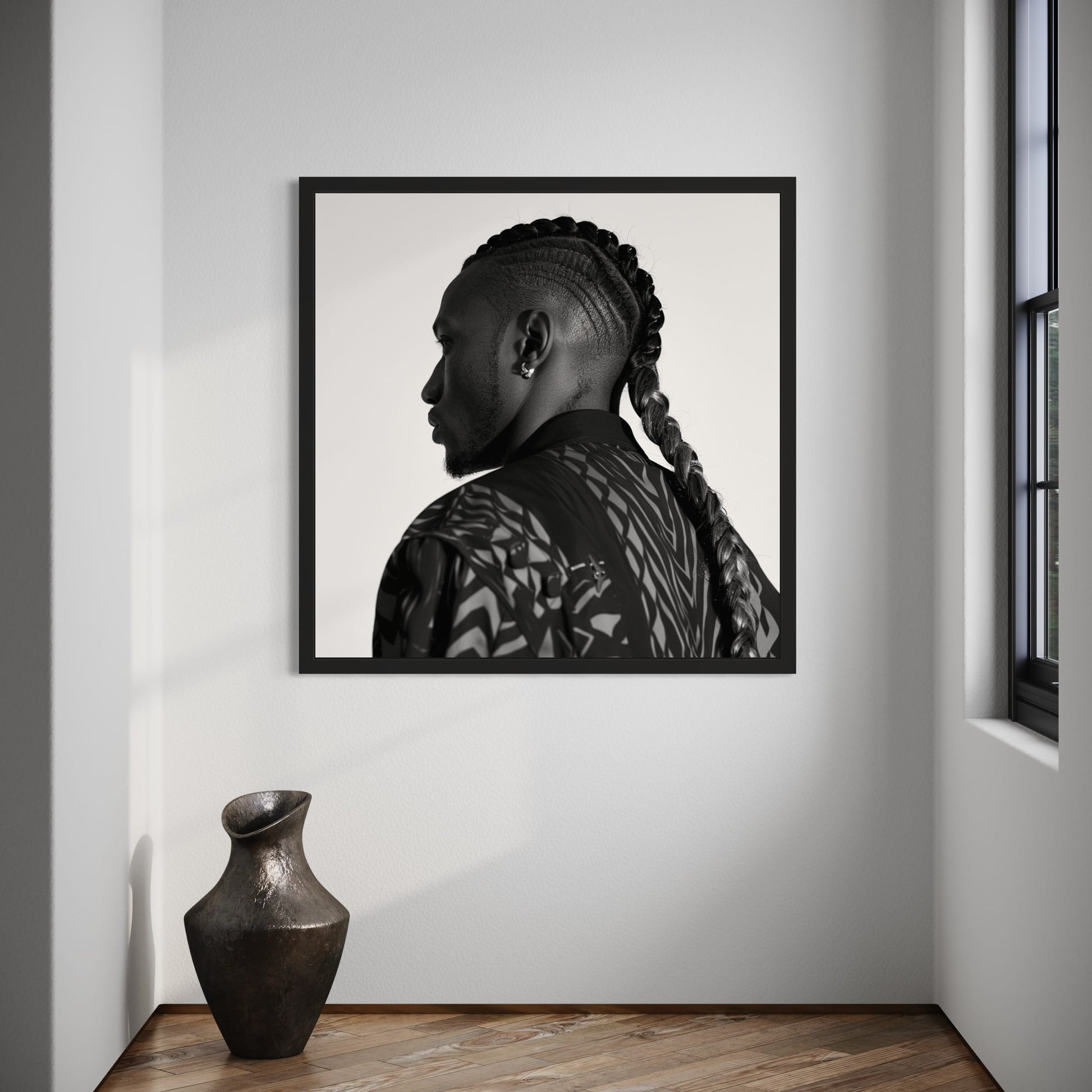 canvas_schilderij_kunst_aan_de_muur_wanddecoratie_groot_fotokunst_zwart_wit_wall_art_photo_fine_art_braided_power_black_and_white_man_XL_black_white_2